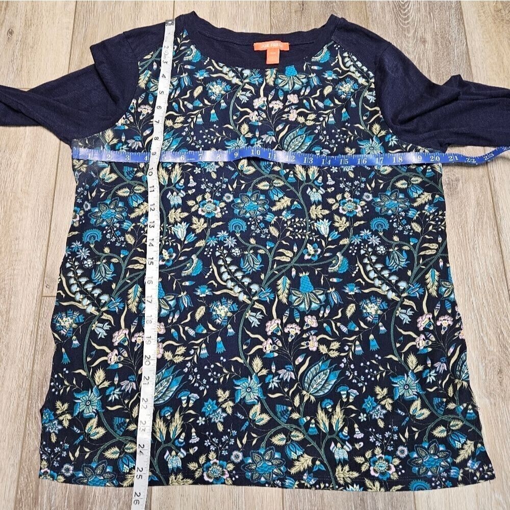 Joe Fresh Navy Blue Floral Long Sleeve Shirt Women's Medium Bohemian Casual - Picture 2 of 8